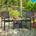 thumbnail image 3 of Gymax 2PCS Stackable Patio Wicker Dining Chair Rattan Armchair Outdoor Yard, 3 of 10