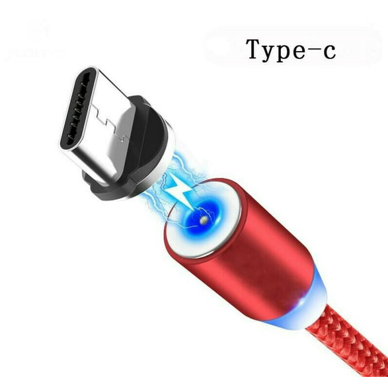 USB Magnetic Universal Charging Cable, High Quality Nylon Free Cable For Apple, Samsung, Android - Red, New - Walmart.com