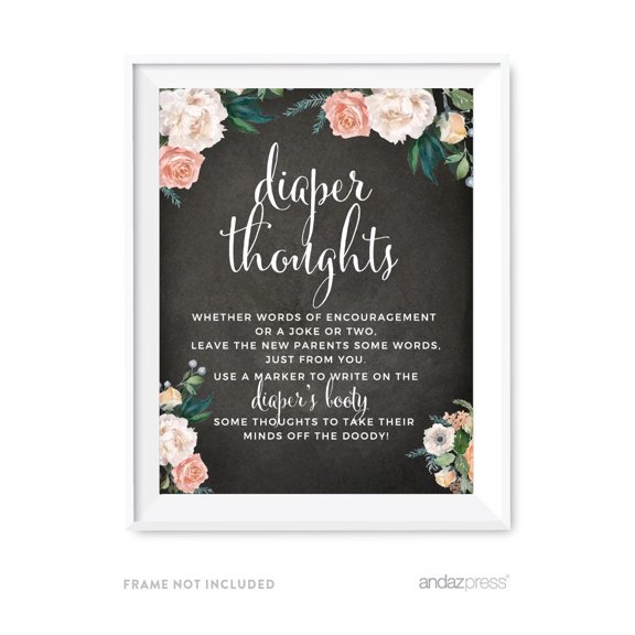 Koyal Wholesale Diaper Thoughts Baby Shower Game Paper Sign