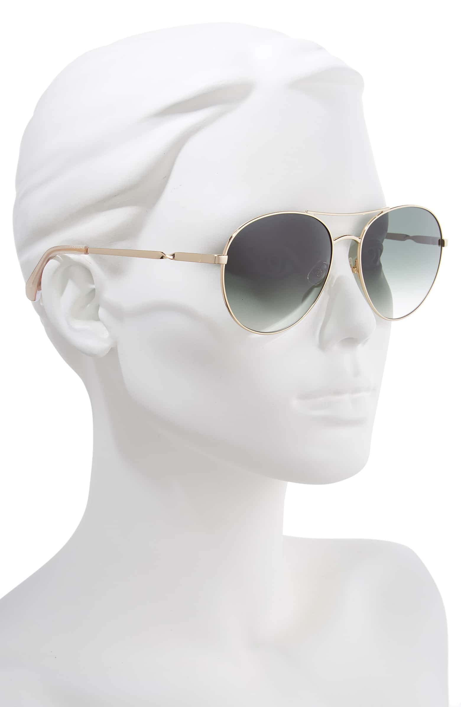 Kate Spade New York Women's Joshelle/S Round Female Sunglasses, Nude/Gold, Lens-60 Bridge-17 B-54.4 ED-65 Temple-140