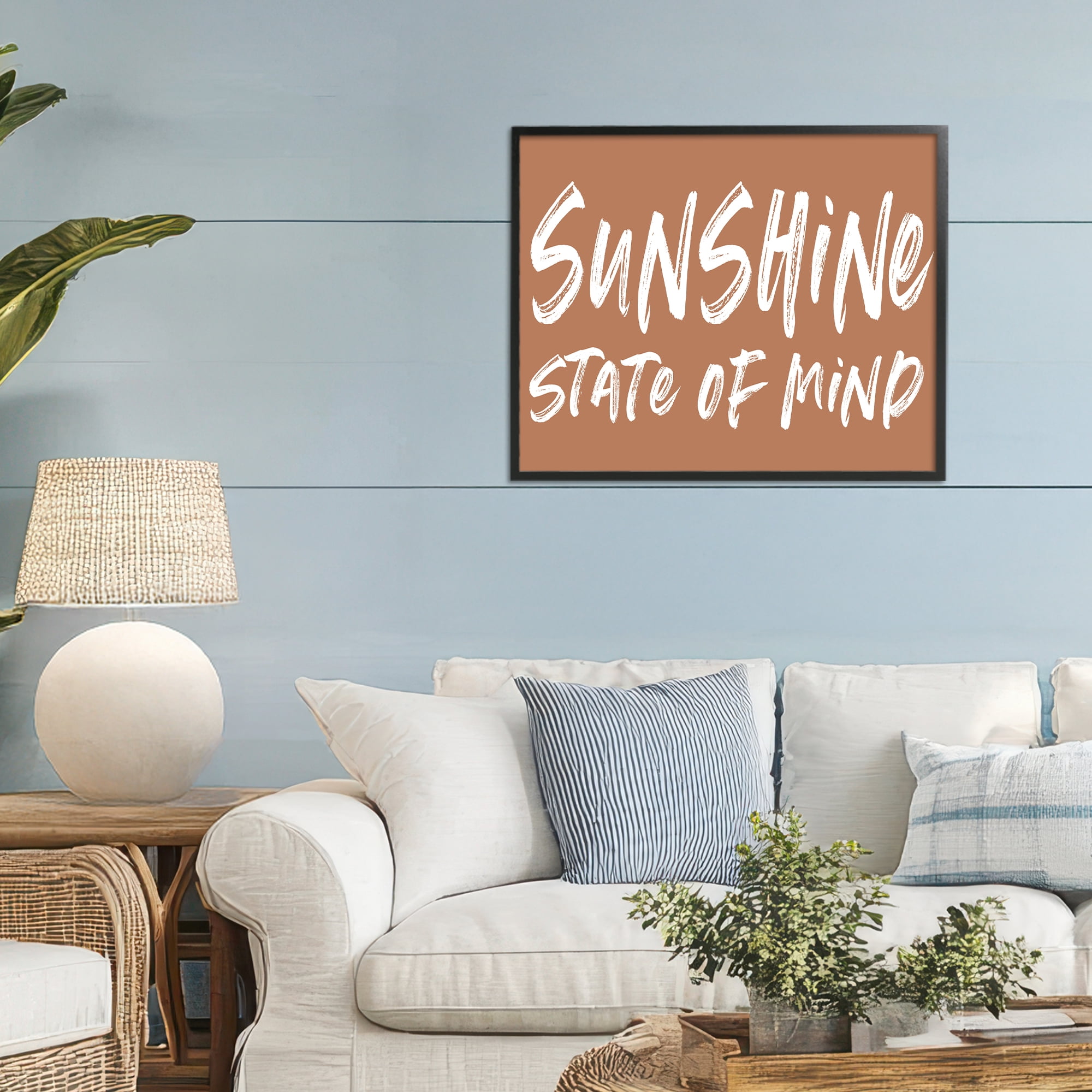 Summery Sunshine State Of Mind Black Framed Giclee Art, design by Lettered and Lined