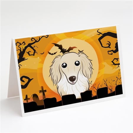 Halloween Longhair Creme Dachshund Greeting Cards & Envelopes - Pack of 8