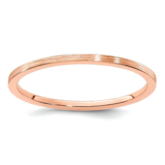 14kr 1.2mm Flat Satin Stackable Band Ring Size 4.5 Stackable Ring for Women and Men - 1.2 Grams