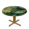 thumbnail image 3 of PIKWEEK Table Cover Palm Leaves with Lush Branches and Leaves, Tropical Jungle Palm Leaves with Charming Colors White, 3 of 8