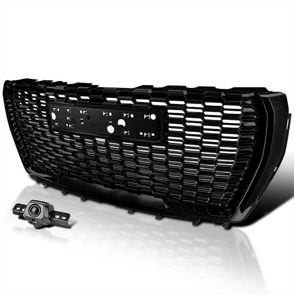 Spec-D Tuning Glossy Black Front Hood Grill Grille Compatible with 2021-2023 GMC Yukon XL Denali