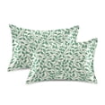 thumbnail image 2 of Satin Pillow Case Vintage Green Leaves Queen Silk Pillow Cover for Hair and Skin Envelope Closure 20"x30", 2 of 9