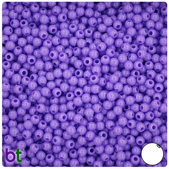 BeadTin Lilac Opaque 4mm Round Plastic Beads (1000pcs)
