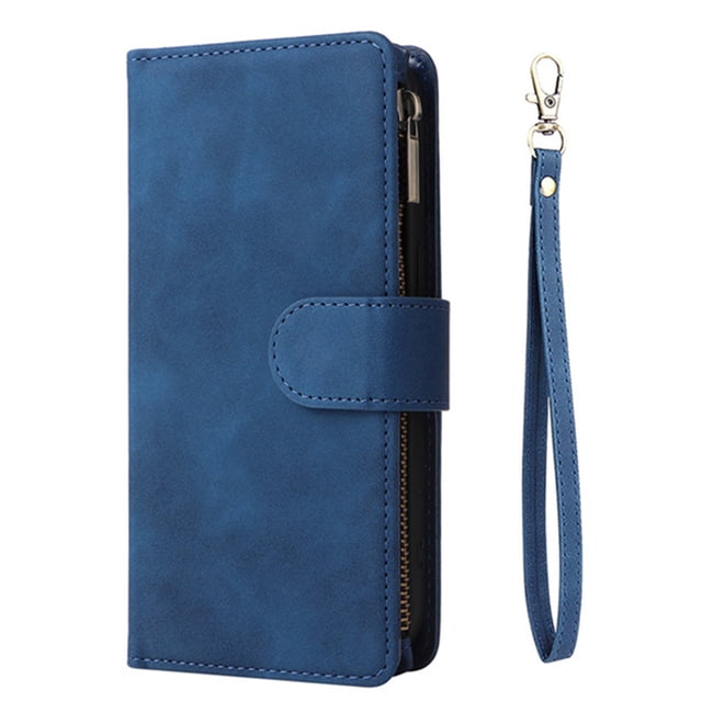 Flip Wallet PU Leather Case For IPhone 14 13 12 11 Pro X XS Max XR 8 7 6 6s Plus SE 2020 2022 4G 5G Card Slot Zipper Strap Phone Bag Cover
