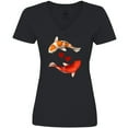 thumbnail image 3 of Inktastic Koi Carp Fish Japanese Women's V-Neck T-Shirt, 3 of 5