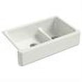 thumbnail image 2 of Kohler  35.68 x 21.56 x 9.62 in. Whitehaven Self-Trimming Smart Divide Under-Mount Large-Medium Double-Bowl Kitchen Sink with Tall Apron, Dune, 2 of 2