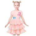 thumbnail image 3 of Girls Dress Pink Mermaid Rainbow Princess Layered Ruffle Puff Tulle 4 Years, 3 of 8