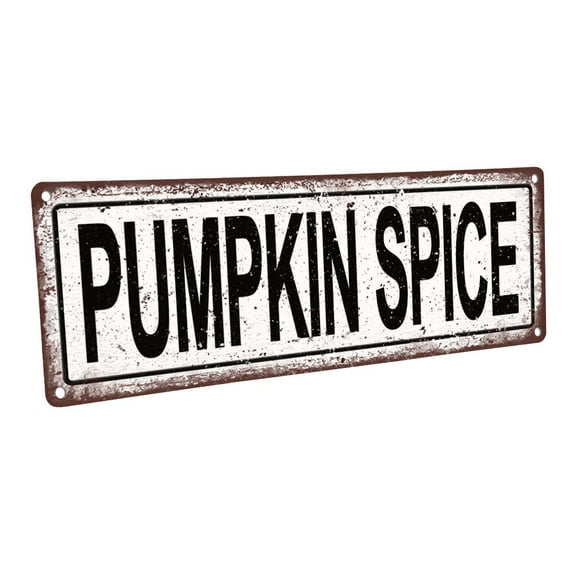 Pumpkin Spice 4"x12" Metal Sign, Wall Décor for Seasonal and Holidays