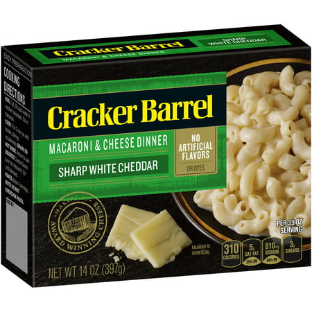 (3 Pack) Cracker Barrel Macaroni & Cheese Dinner Sharp White Cheddar, 14 oz