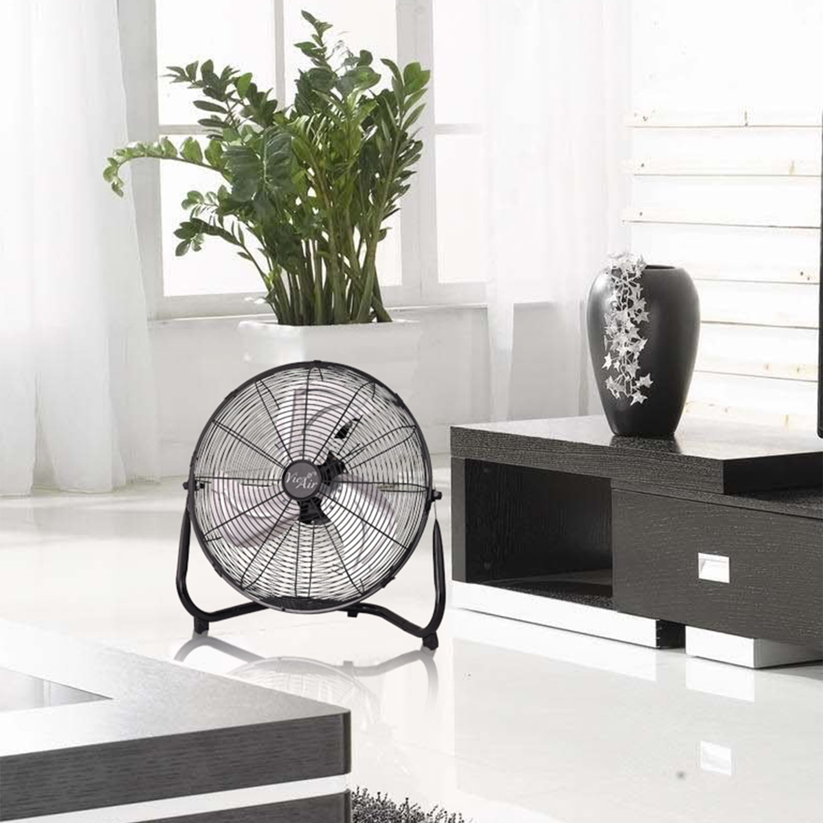 VieAir 14" Industrial High Velocity Heavy Duty Metal Floor Fan with 3 Speed Settings