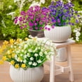 thumbnail image 6 of ZOELNIC 8 Bundles Artificial Flowers Outdoor, Plastic Faux Flowers Plants UV Resistant Greenery Plants Artificial Fake Plants Indoor Outside Home Garden Spring Summer Decor(Fuchsia）, 6 of 6