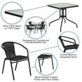 thumbnail image 6 of Bowery Hill 5 Piece Rattan/Glass Square Patio Dining Set in Black, 6 of 7