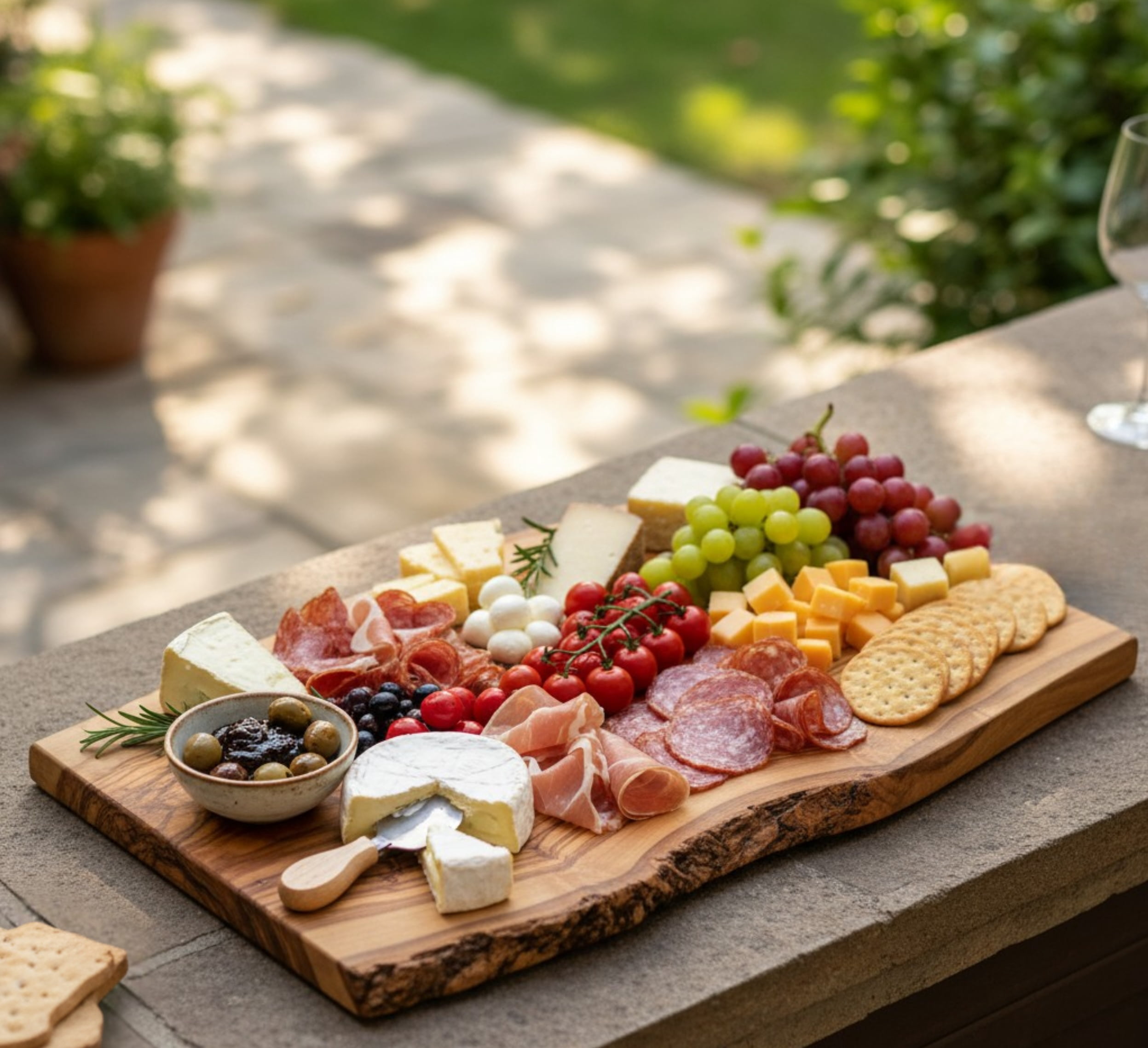 The Live Edge - Olive Wood Cutting Board for Kitchen | Wood Slab for Meat Cheese  Bread Cutting