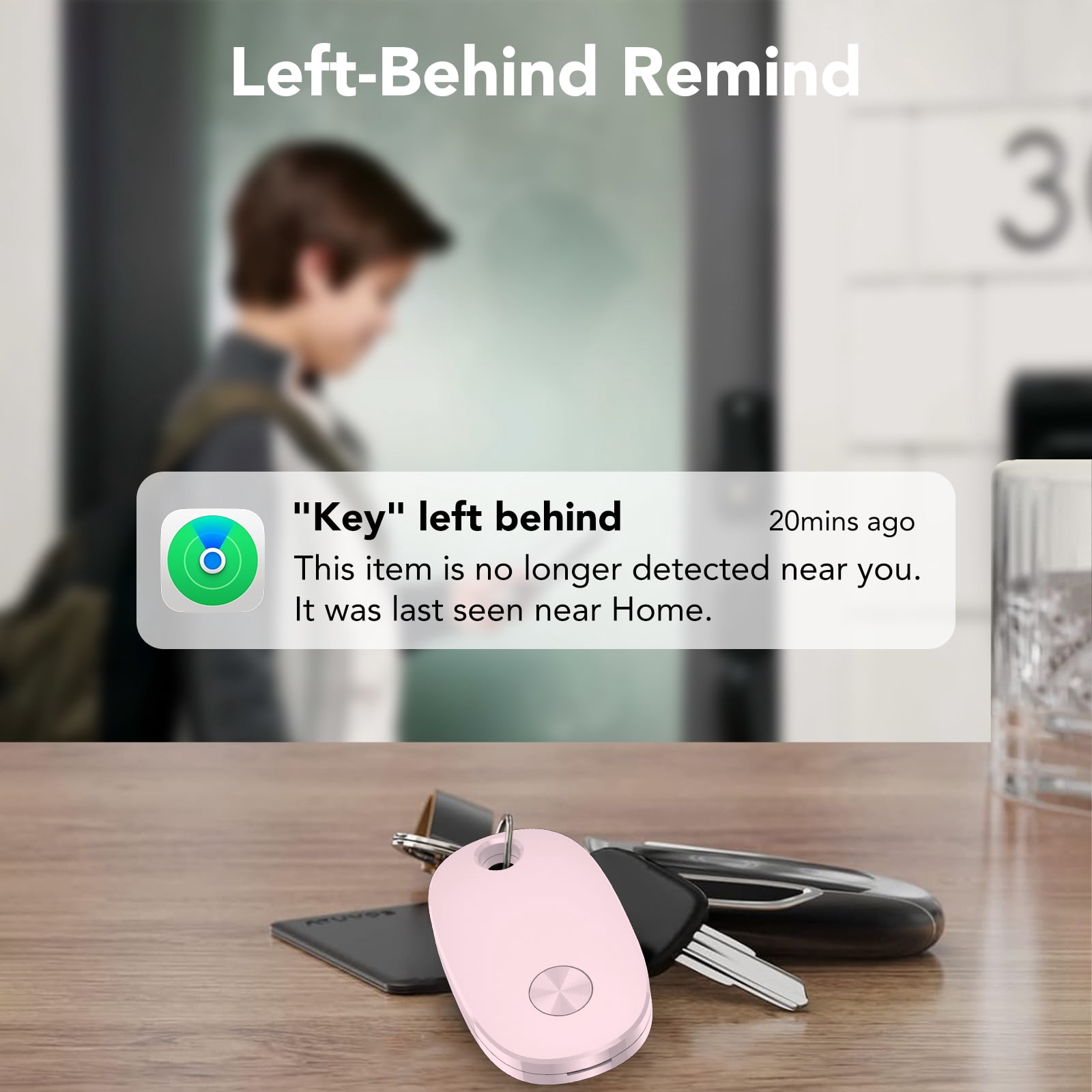 Bluetooth Tracker 4 Packs, Item Locator Works with Find My APP(iOS Only), Smart Tag for Keys/Luggage/Wallets/Suitcases, Keys Finder Replaceable Battery, IP67 Waterproof Locator Colorful, FCC Approved