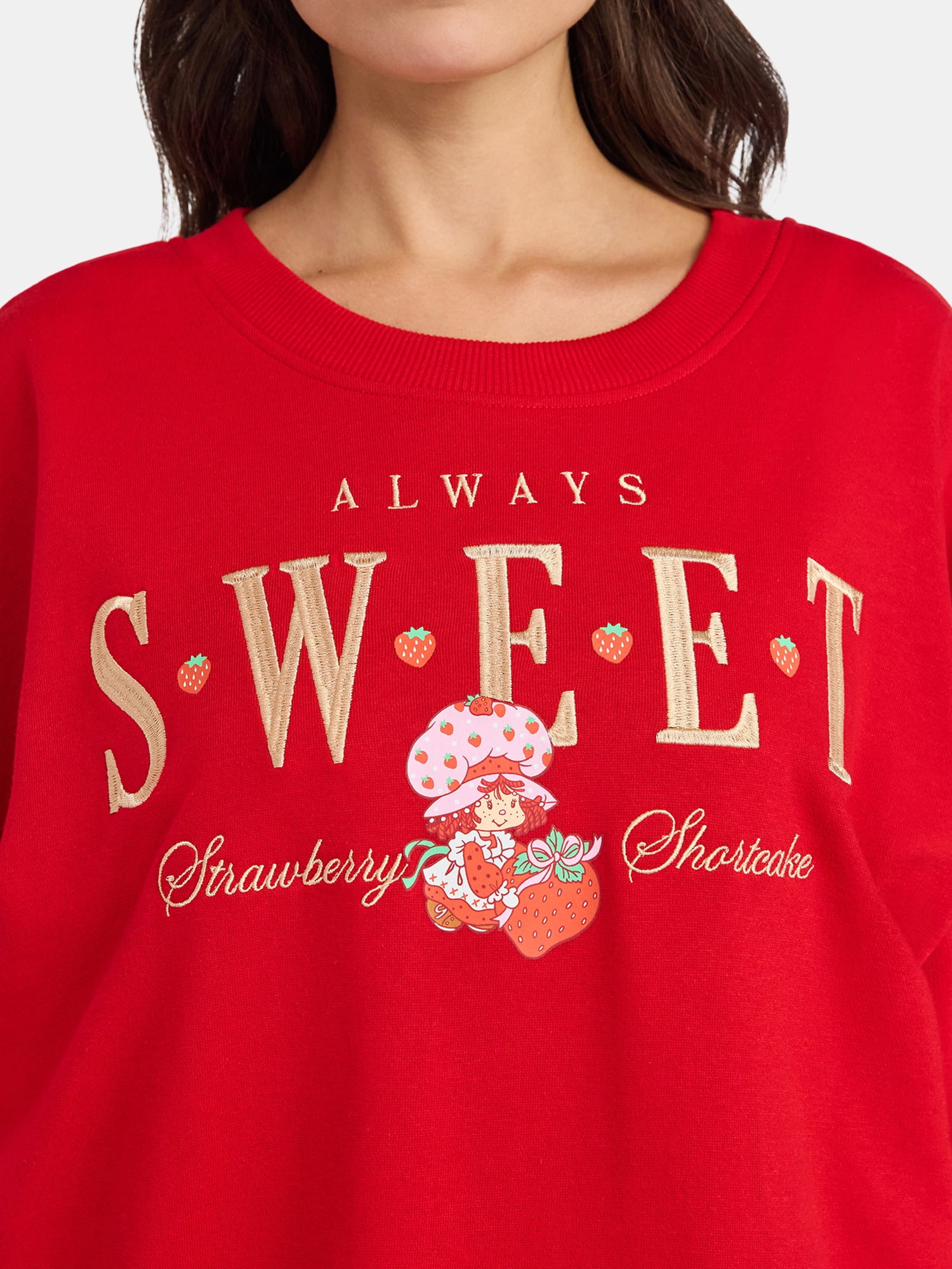 Strawberry Shortcake Women’s Cropped Boxy Graphic Sweatshirt, Sizes XXS-XXL