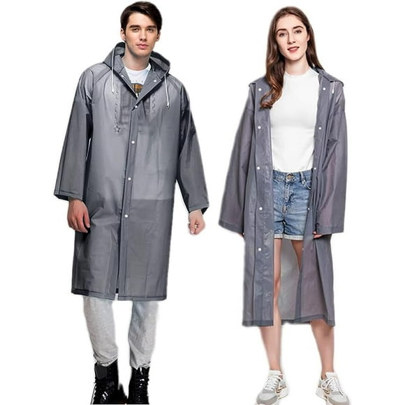 2PCS reusable poncho, jackets ponchos ponchos with waterproof hood breathable rain cape, unisex waterproof poncho