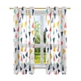 thumbnail image 7 of Yayeee Window Curtains Set of 2 for Living Room Light Filtering 63"x52", White Minimalist Triangles, 7 of 7