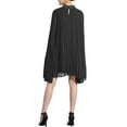 thumbnail image 3 of INSPIRE CHIC Chiffon Dresses for Women's Loose Flowy Cloak Sleeve Cape Pleated Dress M Black, 3 of 6