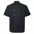 thumbnail image 1 of TOPTIE Unisex Short Sleeve Chef Coat Jacket, Black, 1 of 8