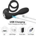 thumbnail image 4 of XBONP Remote Control Male Anal Plug Vibrator Prostate Massager with Vibrating Rings Men Vibrating Butt Plug Sex Toy Black, 4 of 6