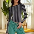 thumbnail image 3 of fatyb Womens Long Sleeve Crop Tops Crew Neck Slim Tshirts Stretch Casual Basic Tee Cute Going out Tops, 3 of 7