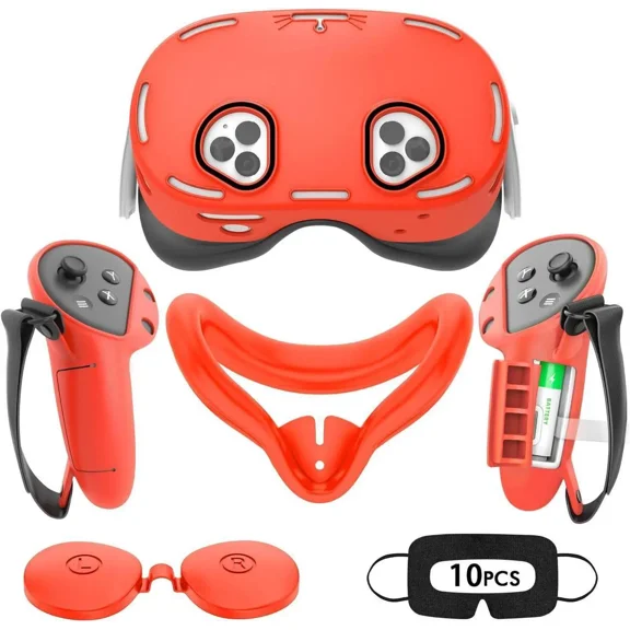 Silicone Cover Set Compatible with Oculus/Meta Quest 3S, VR Accessories for Meta Quest 3S, Protective Cover Set Includes Controller Grip Cover, Face Cover, VR Shell Cover