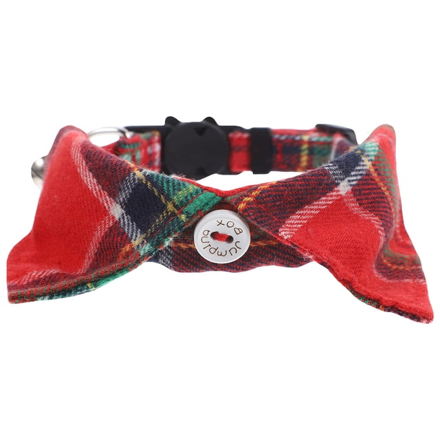 Collar para gato GOOHOCHY, lindo collar para gatitos con cascabel, collar a cuadros para gatos, ajustable.