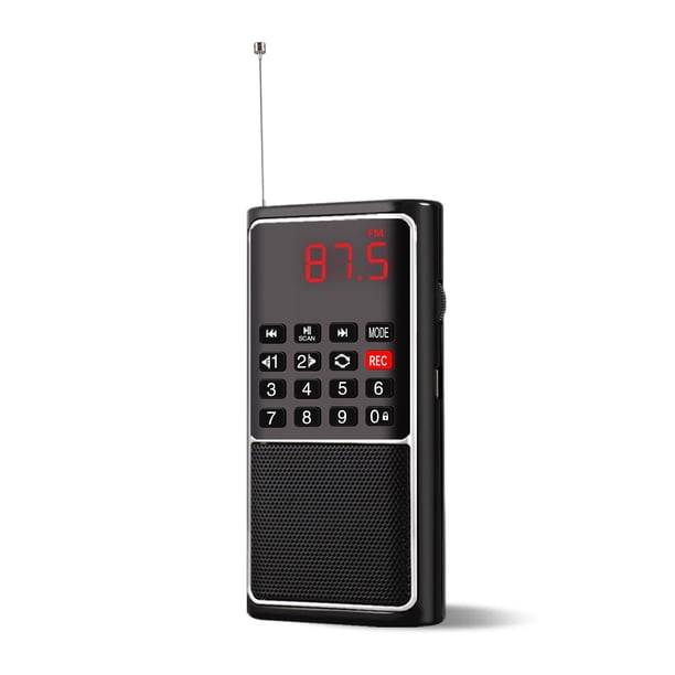 Radio portátil LETING con altavoz MP3 Radio FM negra