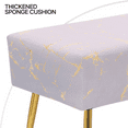 thumbnail image 5 of MoNiBloom Velvet Ottoman Bench Upholstered Bench with Padded Seat, Footrest Foot Stool with Golden Metal Legs for Bedroom Living Room Entryway, Lavender, 5 of 8