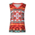 thumbnail image 4 of USSUMA Womens Western Ethnic Style Tank Tops Geometric Rhombus Printed Shirts for Women Sleeveless V Neck Summer Casual Tee, 4 of 8