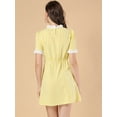 thumbnail image 5 of DARING DIVA Ruffle Neck Contrast Panel Color Vintage Dresses XS Yellow, 5 of 6
