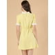 thumbnail image 5 of Vestido de manga corta vintage Allegra K con panel de contraste y cuello con volantes Amarillo S, 5 of 6