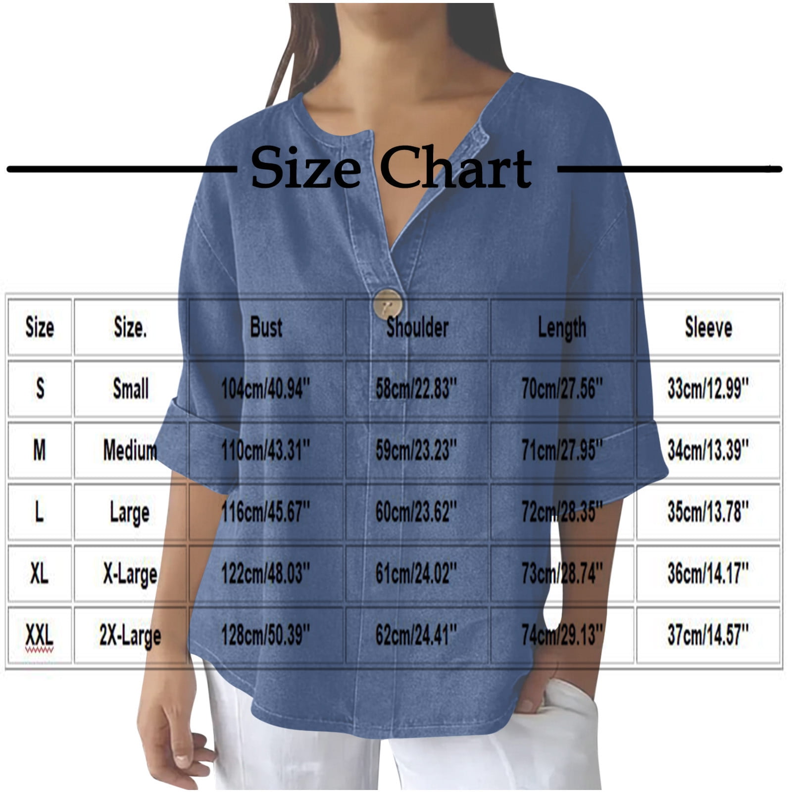 YHAJDS Women's T-Shirts Solid Color V Neck 3/4 Sleeve Relaxed Fit Casual Everyday Top