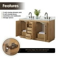 thumbnail image 6 of Bellavia 60" Wood Vanity in Weathered Fir Engineered Stone Top with Mirror, 6 of 13