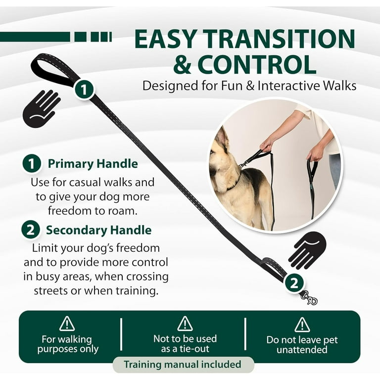 Sporn Dual Handle Padded Dog Training Leash, 6ft Long Dog Leash