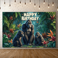 thumbnail image 6 of Decorative Design Banner Gorilla Theme Jungle Backdrop Party Decoration Celebration Banner for Kids Party Indoor Decoration Event Decoration, 6 of 9