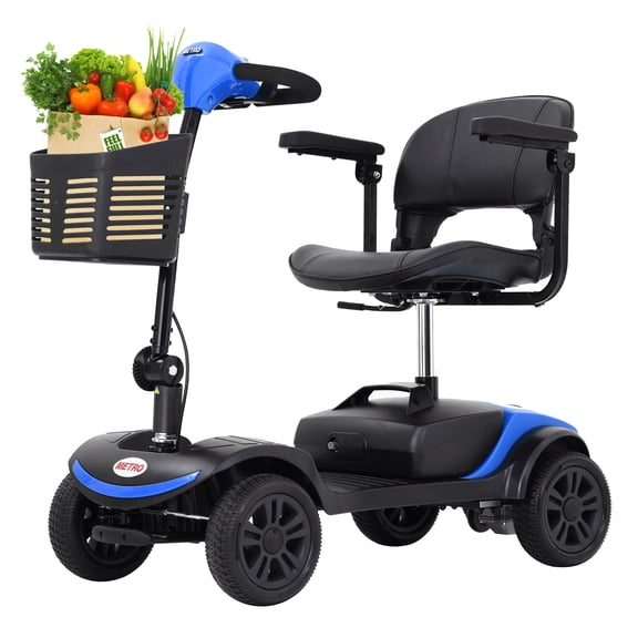 4 Wheels Mobility Scooters for Seniors, with Adjustable Wheelchair RampElectric, with Features a Powerful 300W Motor, 300LBS, Making it Suitable for Adults and Seniors,Red