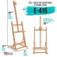 thumbnail image 2 of U.S. Art Supply 38" High Tabletop Wooden H-Frame Studio Easel - Artists Adjustable Beechwood Painting Display Easel, 22", 2 of 5
