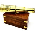 thumbnail image 6 of Nautical Brass Spyglass Telescope with Wooden Box, Brass Pirate Brass Telescope, Spyglass Collapsible Monocular Decorative Telescope with Glass Optics for Gift (Polish Finish), 6 of 8