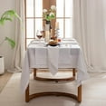 thumbnail image 3 of ZXNYH Linen Hemstitch Table Cloth, 100% Stonewashed French Linen Table Cloths for 6-Foot Rectangle Tables, Washable Thanksgiving Tablecloths, Decorative Halloween Table Cloth (White, 60 * 120”), 3 of 7