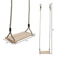 thumbnail image 2 of Wooden Swing, Outdoor Flat Bench Seat with Adjustable Nylon Hanging Rope for Kids Playset Frame or Tree, Backyard Swinging Toy by Hey! Play!, 2 of 6