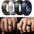 thumbnail image 2 of DESIGNICE Silicone Rings for Him,Spray-Applied Coating Rubber Rings Men,Ventilated Design Men Silicone Wedding Bands,Gray1, 2 of 4
