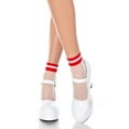 thumbnail image 2 of Music Legs Women's Striped sheer ankle hi 529-WHITE/RED, 2 of 2