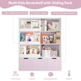 thumbnail image 6 of Homfa 6 Cube Toy Storage, Cube Organizer with Sliding Rack, 3 Drawer Kids Bookcase and Bookshelf, Pink, 6 of 7