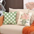 thumbnail image 4 of KAIYANG Juego de 4 fundas de almohada de primavera de 18 x 18 pulgadas, fundas de almohada decorativas de estilo rústico verde, fundas de cojín florales para sofá, sala de estar, decoración del hogar, 4 of 5