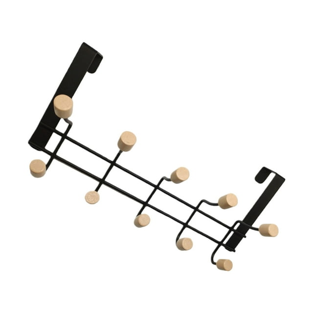 relayinert Versatile Metal Hooks Utilize Wall Space For Storage Easy To Pend Umbrellas/keys/backpacks Hanging black Ten beads